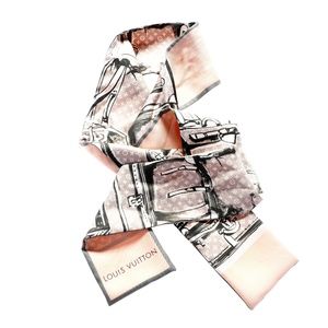 LOUIS VUITTON Silk Monogram Trunks Bandeau Rose Poudre